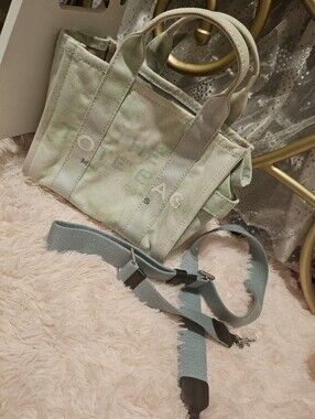 Marc Jacobs Cotton Canvas Small The Traveler Tote Bag in a green tie-dye colorwa